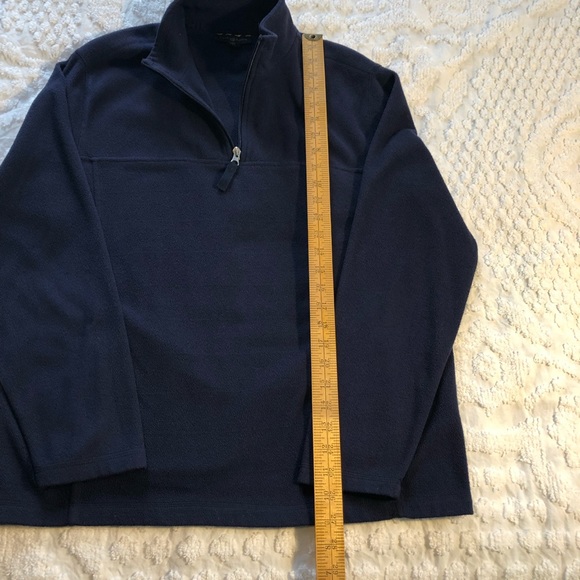 Navy blue fleece Charter Club 1/4 zip size medium 100% polyester - Picture 4 of 7